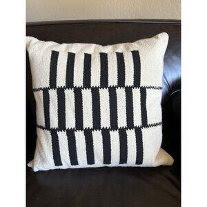 The Citizenry Ecru Beige & Black Pattern Pillow Cover 18” X 18” Wool Geometric
